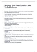 SHRM-CP 2024 Exam Questions with Verified Solutions