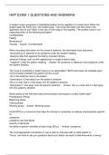 HAP EXAM 1 QUESTIONS AND ANSWERS
