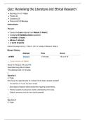 EDUC 518 Quiz 2&colon; Reviewing the Literature and Ethical Research &vert; Score 40&sol;40 &vert; Liberty University 