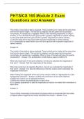 PHYSICS 165 Module 2 Exam Questions and Answers 