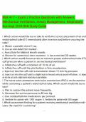 NUR 417 &ndash; Exam 2 Practice Questions with Answers &lpar;Mechanical Ventilation&comma; Airway Management&comma; Respiratory Nursing&rpar; 2024 BSN Study Guide&period;pdf