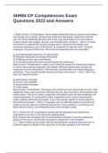 SHRM-CP Competencies Exam Questions 2023 and Answers