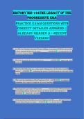 HISTORY HIS-144THE LEGACY OF THE PROGRESSIVE ERA PRACTICE EXAM QUESTIONS WITH CORRECT DETAILED ANSWERS &vert; ALREADY GRADED A&plus;<RECENT VERSION>