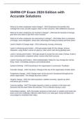 SHRM-CP Exam 2024 Edition with Accurate Solutions