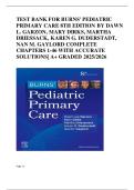 TEST BANK FOR BURNS' PEDIATRIC PRIMARY CARE 8TH EDITION BY DAWN L&period; GARZON&comma; MARY DIRKS&comma; MARTHA DRIESSACK&comma; KAREN G&period; DUDERSTADT&comma; NAN M&period; GAYLORD COMPLETE CHAPTERS 1-46 WITH ACCURATE SOLUTIONS&vert; A&plus; GRADED 2025&sol;2026 