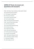 SHRM-CP Exam Acronym List Questions and Answers