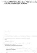 Oracle 1Z0 1072 Final Questions With Answers Latest Updates Complete Exam Solution 2025&sol;2026