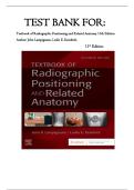 Test Bank For Textbook of Radiographic Positioning and Related Anatomy 11th Edition&comma; By &colon; John Lampignano&comma; Leslie E&period; Kendrick&period; All Chapters 1-20 With Verified Answers&period;&vert; Latest 2026&period;