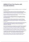 SHRM-CP Post Test Practice with Accurate Solutions