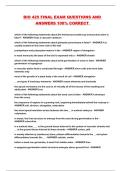 BIO 425 FINAL EXAM QUESTIONS AND ANSWERS 100&percnt; CORRECT 