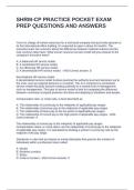 SHRM-CP PRACTICE POCKET EXAM PREP QUESTIONS AND ANSWERS