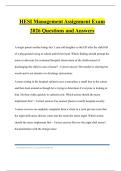 HESI Management Assignment Exam 2026 Questions and Answers