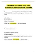 ABO PRACTICE TEST 2025&sol; 2026  QUESTIONS WITH VERIFIED ANSWER