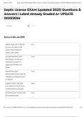 Septic License EXAM &lpar;updated 2025&rpar; Questions & Answers &vert; Latest Already Graded A&plus; UPDATE 2025&vert;2026