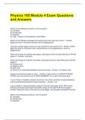Physics 165 Module 4 Exam Questions and Answers 