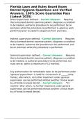 Florida Law&Rules Board Exam Dental Hygiene Questions and Verified Answers&comma; 100- Score Guarantee