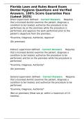 Florida Laws and Rules Board Exam Dental Hygiene Questions and Verified Answers&comma; 100- Score Guarantee