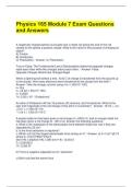  Physics 165 Module 7 Exam Questions and Answers 