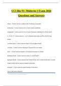 UCI Bio 93- Midterm 1 Exam 2026 Questions and Answers