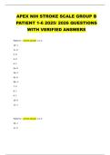 APEX NIH STROKE SCALE GROUP B  PATIENT 1-6 2025&sol; 2026 QUESTIONS  WITH VERIFIED ANSWERS