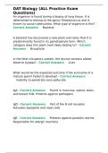 DAT Biology &lpar;ALL Practice Exam QuestionDAT Biology &lpar;ALL Practice Exam Questions&rpar;&period;s&rpar;&period;
