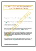 CLM 017 EXAM 2025&sol;2026 QUESTIONS AND ANSWERS 100&percnt; PASS