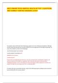 ANCC-PMHNP PSYCH-MENTAL HEALTH NP TEST 1 QUESTIONS AND CORRECT VERIFIED ANSWERS LATEST 