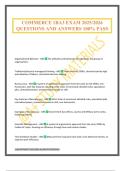 COMMERCE 1BA3 EXAM 2025&sol;2026 QUESTIONS AND ANSWERS 100&percnt; PASS