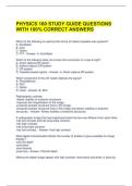 PHYSICS 160 STUDY GUIDE QUESTIONS WITH 100&percnt; CORRECT ANSWERS 