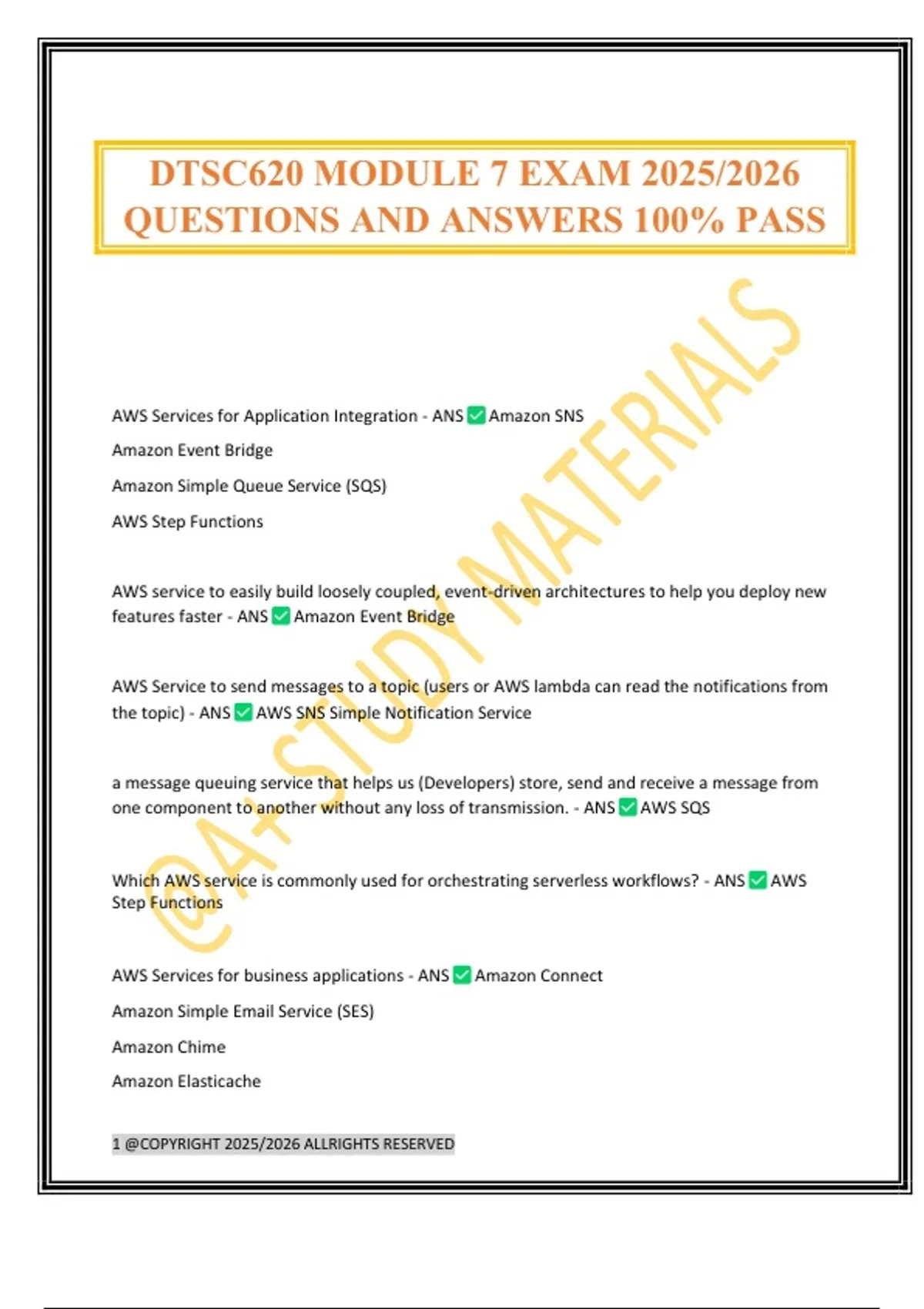 DTSC620 MODULE 7 EXAM 2025/2026 QUESTIONS AND ANSWERS 100% PASS ...