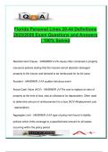 Florida Personal Lines 20-44 Insurance &vert; 2025&sol;2026 &vert; 100 Exam Questions & Definitions &vert; Auto&comma; Homeowners&comma; Liability