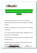 Florida Personal Lines 20-44 Insurance &vert; 2025&sol;2026 &vert; 130 Exam Questions & Answers &vert; Auto&comma; Homeowners&comma; Ethics
