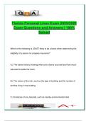 Florida Personal Lines 20-44 Insurance &vert; 2025&sol;2026 &vert; 100 Practice Questions & Answer Key &vert; Property&comma; Auto&comma; Liability