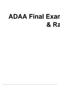 ADAA Final Exam 1 - C Questions And Answers With Rationale