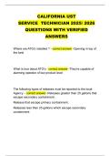 CALIFORNIA UST  SERVICE  TECHNICIAN 2025&sol; 2026  QUESTIONS WITH VERIFIED  ANSWERS