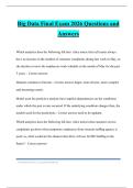 Big Data Final Exam 2026 Questions and Answers