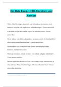Big Data Exam 1 2026 Questions and Answers