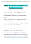 Unit 5&colon; Big Data AP Practice Exam 2026 Questions and Answers