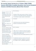 PN Learning System Nursing Care of Children FINAL EXAM  Newest 2025&sol;2026 Complete Questions And Correct Detailed  Answers &lpar;Verified Answers&rpar; &vert;Brand New Version&excl;&excl;