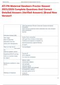 ATI PN Maternal Newborn Proctor Newest  2025&sol;2026 Complete Questions And Correct  Detailed Answers &lpar;Verified Answers&rpar; &vert;Brand New  Version&excl;&excl;