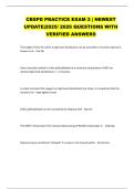 CBSPD PRACTICE EXAM 2 &vert; NEWEST  UPDATE&vert;2025&sol; 2026 QUESTIONS WITH  VERIFIED ANSWERS 