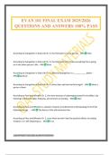 EVAN 101 FINAL EXAM 2025&sol;2026 QUESTIONS AND ANSWERS 100&percnt; PASS