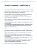 NUR 426 Community health Exam 3 Questions with Solutions