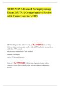 NURS 5315 Advanced Pathophysiology Exam 2 &lpar;UTA&rpar; &vert; Comprehensive Review with Correct Answers 2025