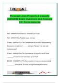 Personal Lines Property Insurance Q&A &lpar;2025&sol;2026&rpar; &vert; HO Forms&comma; Risk Types&comma; Loss Settlement&comma; Deductibles &vert; National Exam