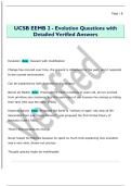 UCSB EEMB 2 - Evolution Questions with  Detailed Verified Answers