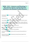 WGU - D313 - Anatomy and Physiology 2 -  Reproductive System and Development  Questions with Detailed Verified Answers 
