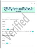 WGU D313&colon; Anatomy and Physiology II -  Digestive Questions with Detailed Verified  Answers