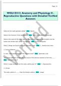 WGU D313&colon; Anatomy and Physiology II -  Reproductive Questions with Detailed Verified  Answers