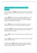 Genetic Mutations Exam Questions and  Answers 
